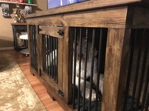 double dog crate furniture plans  pictures