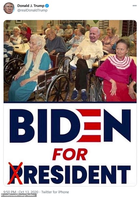 trump mocks bidens senior moments  mocked  campaign poster  puts    care home