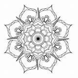 Mandala Coloring Flower Adult Pdf Therapy sketch template