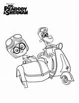 Mr Peabody Sherman Fun Coloring Kids Pages Printable Colouring sketch template