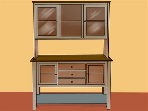 ways  decorate  dining room hutch wikihow