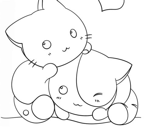 cat kawaii chibi coloring pages goimages user