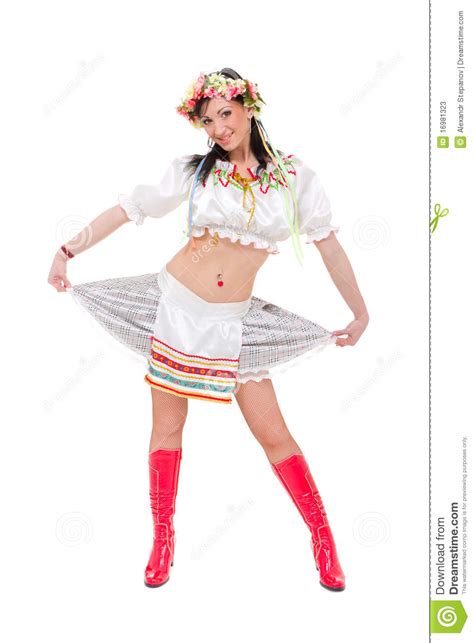 woman wearing a folk ukrainian dress stock image image