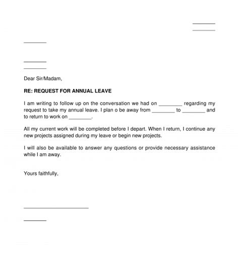 letter requesting annual leave  work rectangle circle