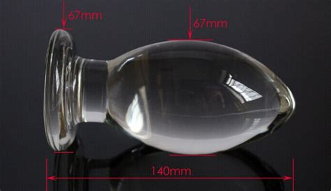 t explorer huge head glass butt plug clear extra large