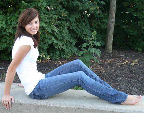 Beautiful Brunette In Blue Jeans And White Top 7 10 2010