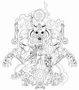 Steampunk Coloring Pages Drawing Animal Punk Steam Template Victorian Men Getdrawings Colorings Visit Animals sketch template