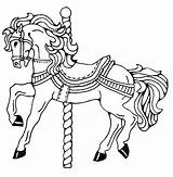 Carousel Horse Coloring Pages Printable Color Trojan Flying Drawing Saddle Getdrawings Hippocampus Place Getcolorings Print sketch template