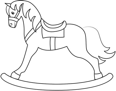 printable rocking horse coloring page  printable coloring pages