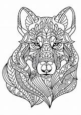 Coloring Mandala Pages Animal Wolf Kids sketch template
