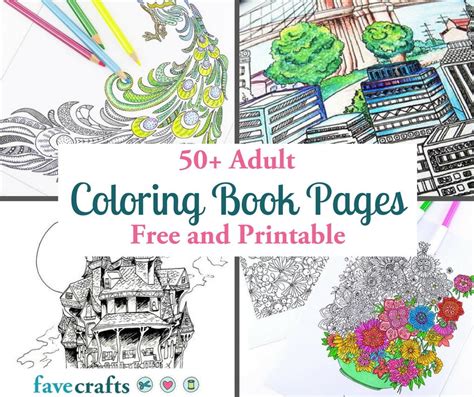 adult coloring book pages   printable favecraftscom