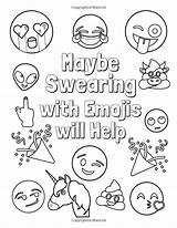 Coloring Emoji Pages Adult Book Emojis Books Cute Sheets Swearing Swear Kawaii Quote Color Word Funny Printable Choose Board Quotes sketch template