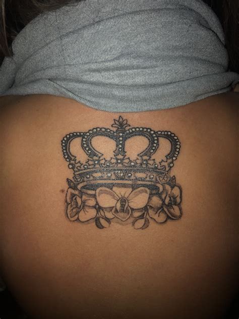 Queen Crown Tattoo With Flowers Crown Tattoo Tattoos Lace Tattoo