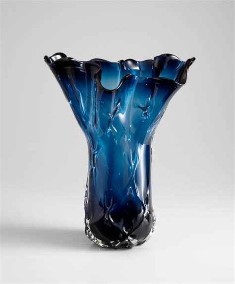 Large Bristol Blue Glass Vase By Cyan Design