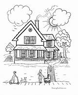 Coloring House Pages Houses Fun sketch template