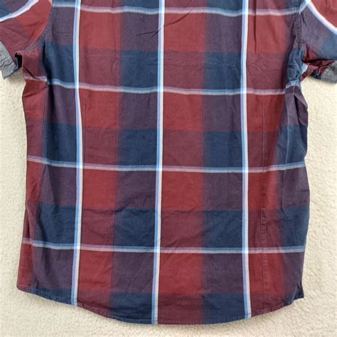 urban district angelo litrico premium denim mens button  shirt red plaid ebay