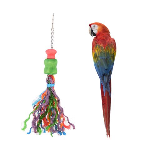 bird cage accessories parrot toys pet bird parrots sisal rope hanging toy   birds