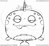 Lineart Narwhal Mascot Thoman sketch template