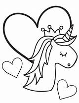 Unicorn Coloring Pages Cute Heart Colorat Printable Birthday Color Kids Book Unicorns Print Fun So sketch template