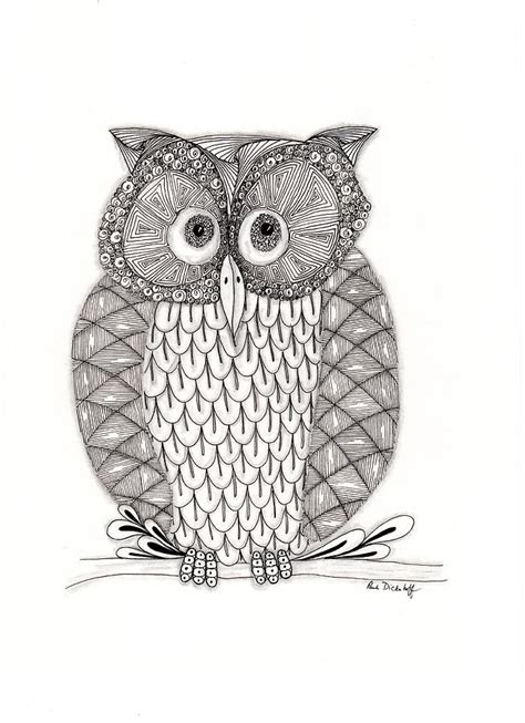 owl drawing  cake ideas  designs