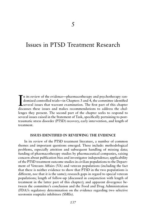 issues  ptsd treatment research treatment  posttraumatic stress