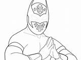 Sin Cara Wwe Coloring Pages Mask Printable Vector sketch template