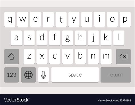 mobile phone keyboard template qwerty smartphone vector image