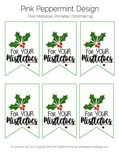 mistletoes printable tags  printable templates
