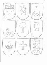 Escudos Medievales Escudo Castillos Apellidos Motivos Mitjana Dibujos Banderines Leon Edat Epoca Estrella Lobo sketch template