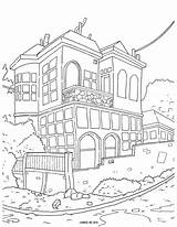 Coloring Pages House Adults Adult Cityscape Printable Street Colouring Houses Tree Getcolorings Corner Inspiration Comments Getdrawings Choose Board Kids Printables sketch template