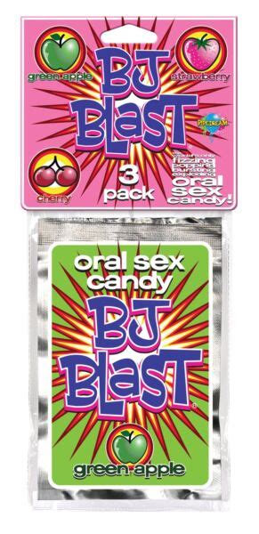 3 pack of bj blast oral sex candies in cherry strawberry and green apple flavors for sale online