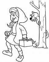 Riding Hood Red Little Coloring Pages Hiding Behind Drawing Wolf Tree Clipart Clipartmag Getdrawings Getcolorings sketch template