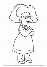 Simpsons Selma Bouvier Draw Drawing Step Cartoon sketch template