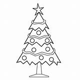 Pohon Natal Mewarnai Hitam Putih sketch template