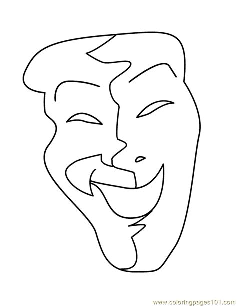 coloring pages mask entertainment drama masks  printable