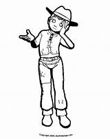 Coloring Cowgirl Pages Kids Printable Colouring People Comments Popular Coloringhome sketch template
