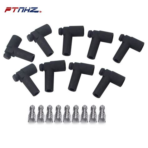 ptnhz racing replacement male hei style distributor  spark plug wire rubber boots stainless
