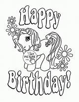 Birthday Happy Coloring Pages Kids Pony Little Printables Colouring Holiday Cards sketch template