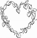 Coloring Pages Heart Vine Garden sketch template