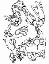 Coloring Pages Groudon Kyogre Rayquaza Pokemon Template sketch template
