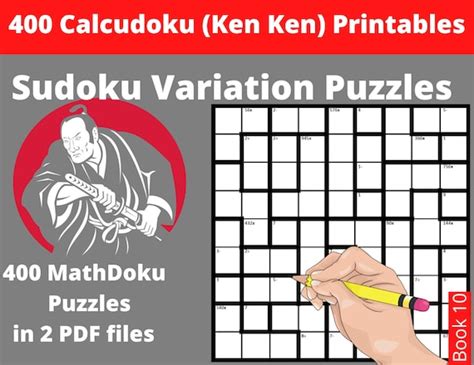 calcudoku mathdoku printable   sudoku variation etsy