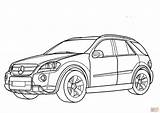 Mercedes Ml Coloring Pages Benz Drawing Class Supercoloring Cars sketch template
