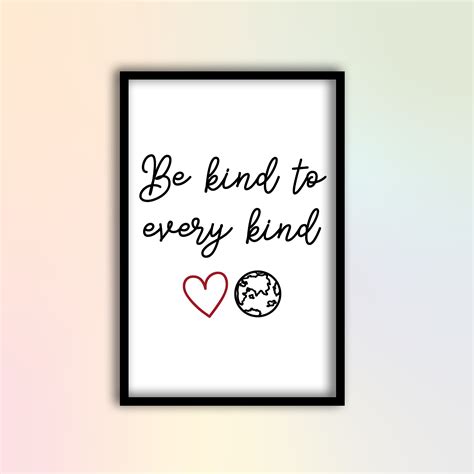 kind   kind print home print vegan print wall etsy