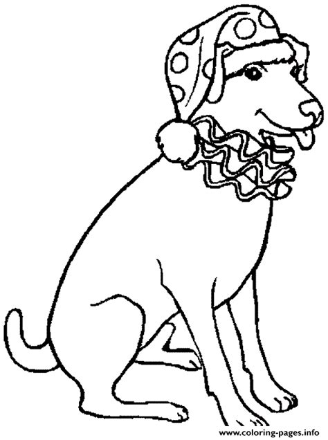christmas dog  coloring page printable
