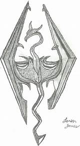 Skyrim Symbol Coloring Logo Pages Template sketch template