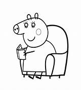Pig Coloring Mommy Peppa Pages Christmas Getcolorings sketch template