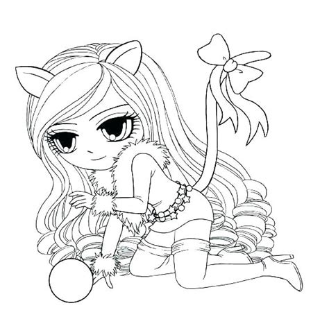 anime cat girl coloring pages  getcoloringscom  printable