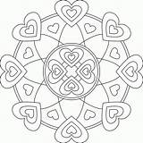 Coloring Pages Relaxing Kids Mandala Relaxation Hearts sketch template