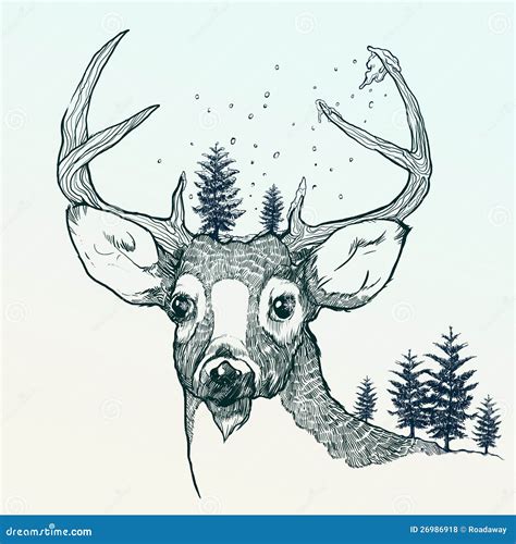 winter deer royalty  stock  image