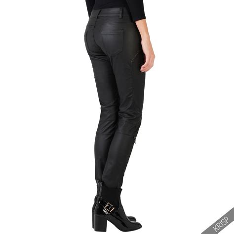 womens wet look pu leather stretch skinny sexy jeans trousers pants jeggings ebay